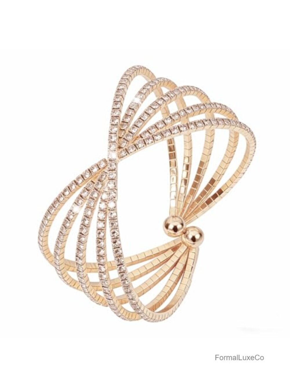 Rhinestone Cuff Bracelet Crystal Bangle Wedding Multilayer Wide Wristband